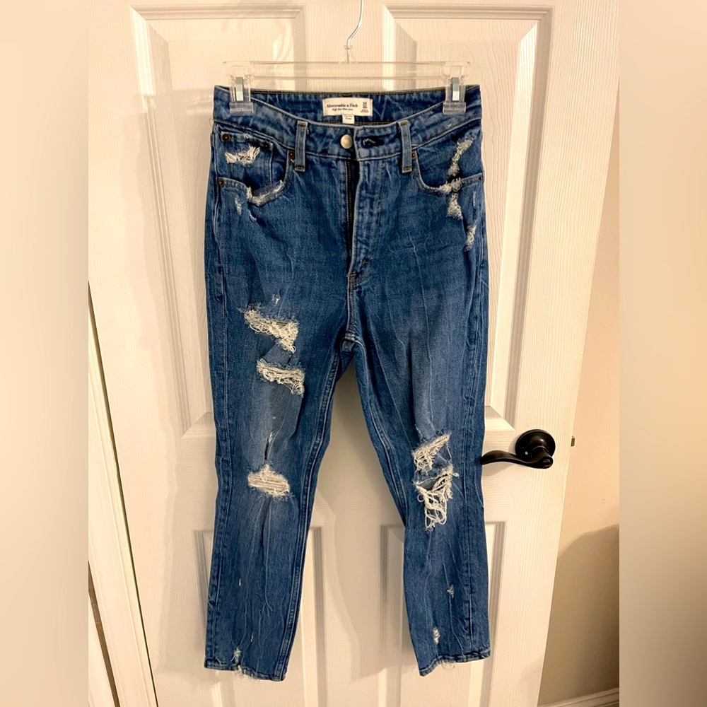 Womens Abercrombie & Fitch Distressed Jeans